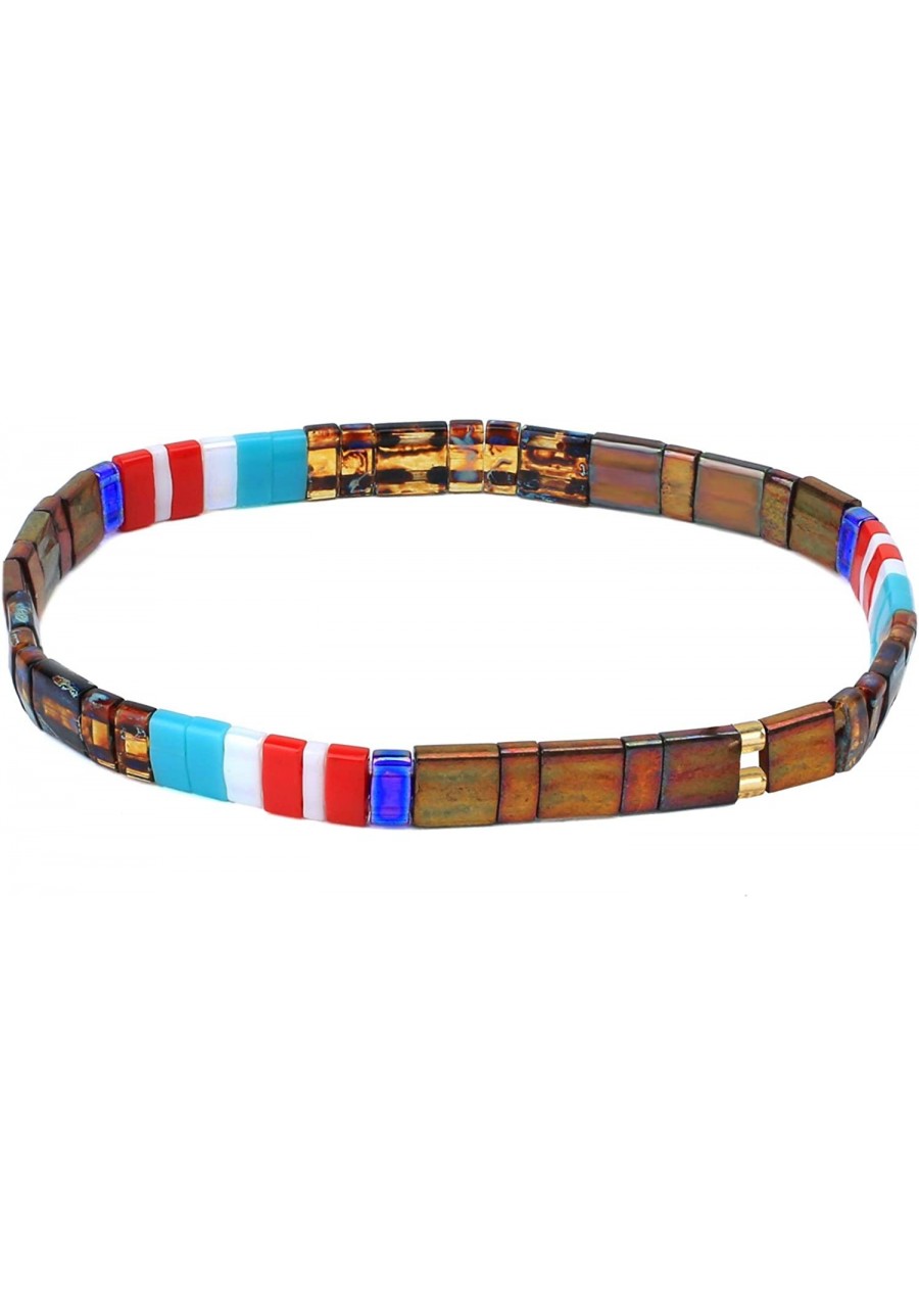 Colorful Handwoven Beaded Bracelet Handmade String Friendship Love Cuff Bracelet Gift for Women $15.88 Cuff