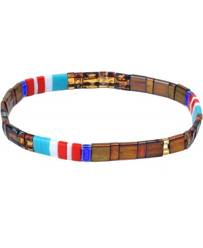 Colorful Handwoven Beaded Bracelet Handmade String Friendship Love Cuff Bracelet Gift for Women $15.88 Cuff