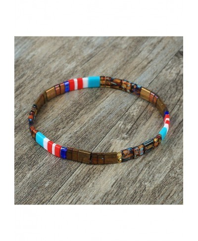 Colorful Handwoven Beaded Bracelet Handmade String Friendship Love Cuff Bracelet Gift for Women $15.88 Cuff