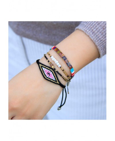 Colorful Handwoven Beaded Bracelet Handmade String Friendship Love Cuff Bracelet Gift for Women $15.88 Cuff