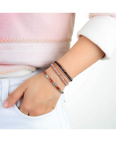 Colorful Handwoven Beaded Bracelet Handmade String Friendship Love Cuff Bracelet Gift for Women $15.88 Cuff