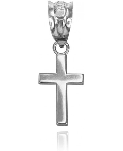 Mini Cross Charm Pendant in Polished 10k White Gold $32.73 Pendants & Coins