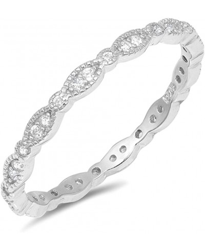 Sterling Silver Eternity Stackable Ring $16.36 Bands