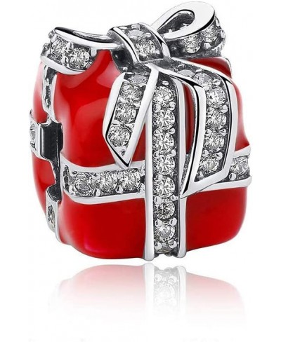 Christmas Gift Box Charm Red Enamel 925 Silver Charms Sterling Silver Bead Fit Pandora Bracelets $20.04 Charms & Charm Bracelets