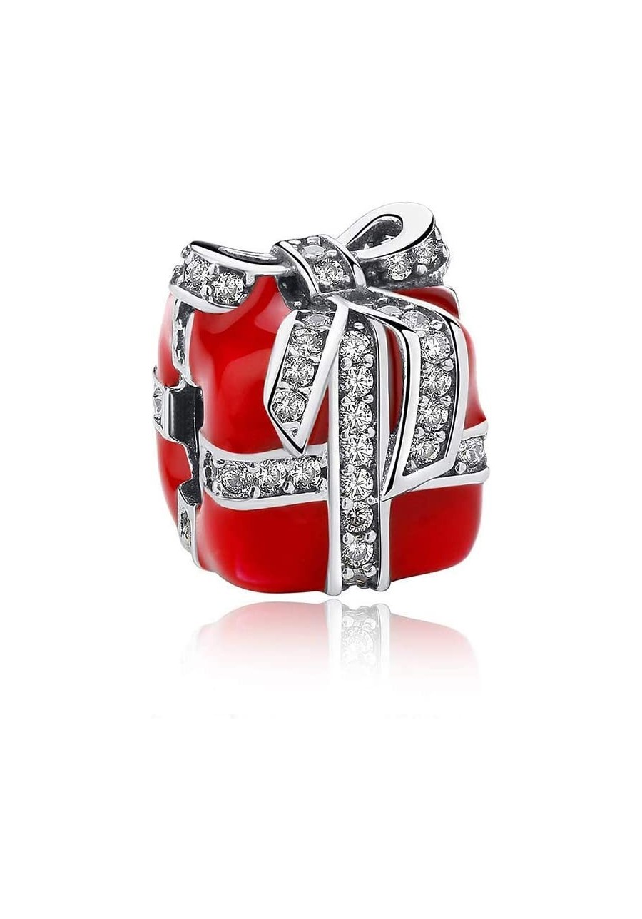 Christmas Gift Box Charm Red Enamel 925 Silver Charms Sterling Silver Bead Fit Pandora Bracelets $20.04 Charms & Charm Bracelets