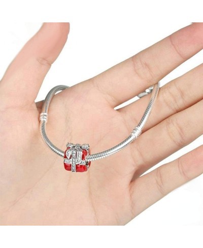 Christmas Gift Box Charm Red Enamel 925 Silver Charms Sterling Silver Bead Fit Pandora Bracelets $20.04 Charms & Charm Bracelets