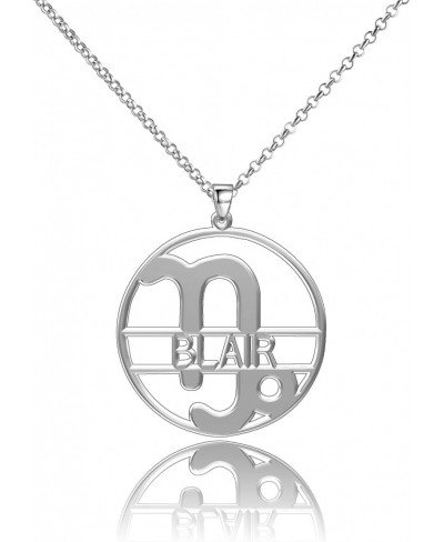 Sterling Silver Zodiac Signs Capricorn Personalized 12 Constellations A Name Necklace Gift for Women Men $31.01 Chains