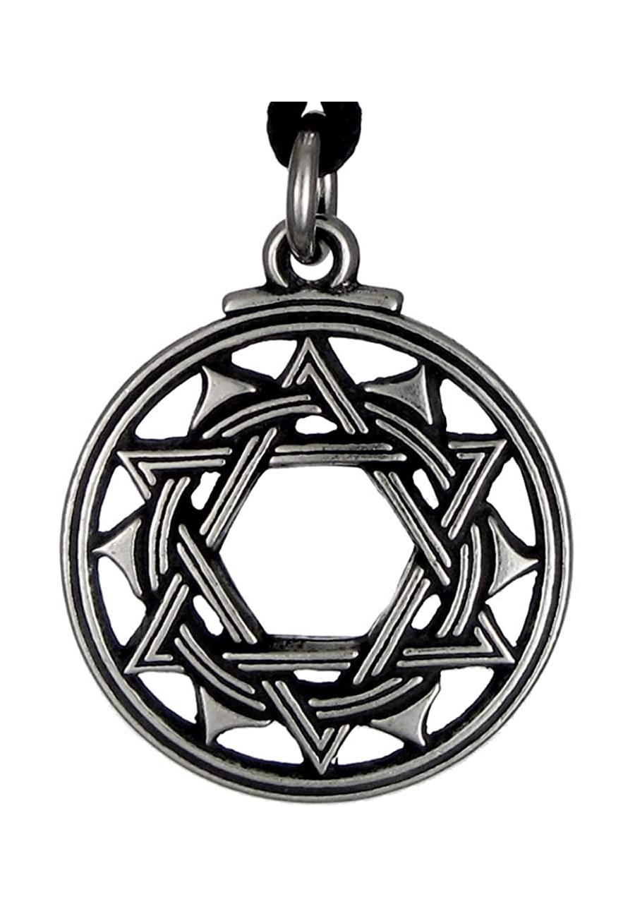 Pewter Star of Inner Balance Hexagram Pendant Tantric Jewelry $20.01 Pendants & Coins