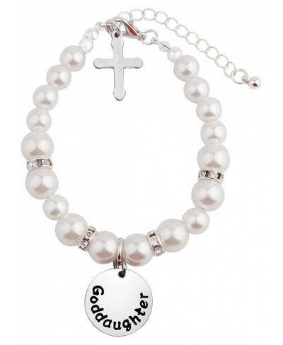 Goddaughter Pearl Bracelet First Communion Bracelet Christening Gift $13.22 Strand