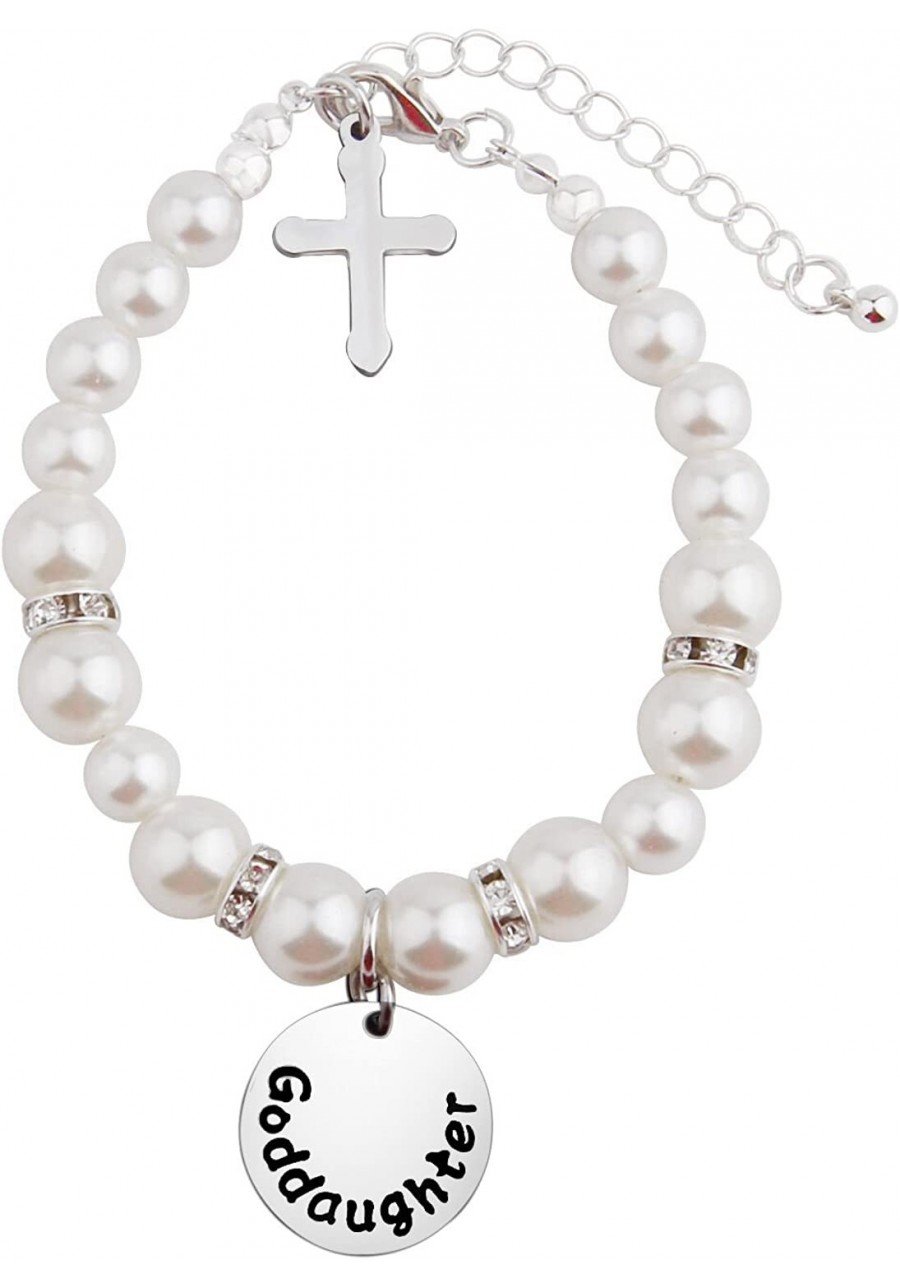 Goddaughter Pearl Bracelet First Communion Bracelet Christening Gift $13.22 Strand