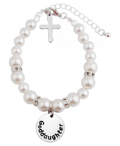 Goddaughter Pearl Bracelet First Communion Bracelet Christening Gift $13.22 Strand