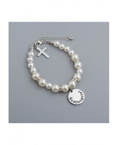 Goddaughter Pearl Bracelet First Communion Bracelet Christening Gift $13.22 Strand