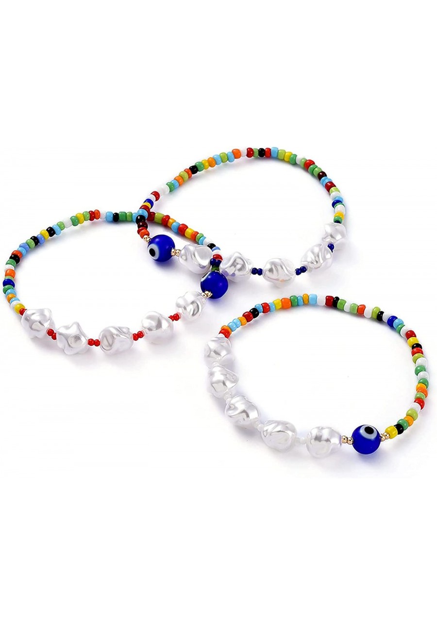 Colorful Fruit Beaded Stretch Stack Bracelet Set Pearl Heishi Multiple Multicolour Rainbow Heishi Y2K Aesthetic For Women Gir...