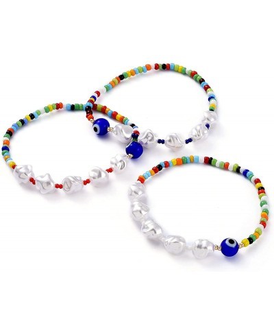 Colorful Fruit Beaded Stretch Stack Bracelet Set Pearl Heishi Multiple Multicolour Rainbow Heishi Y2K Aesthetic For Women Gir...