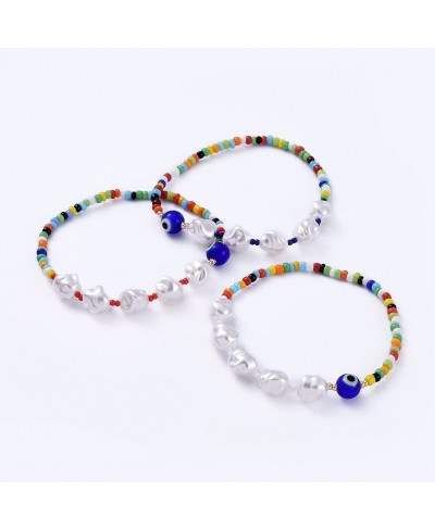 Colorful Fruit Beaded Stretch Stack Bracelet Set Pearl Heishi Multiple Multicolour Rainbow Heishi Y2K Aesthetic For Women Gir...