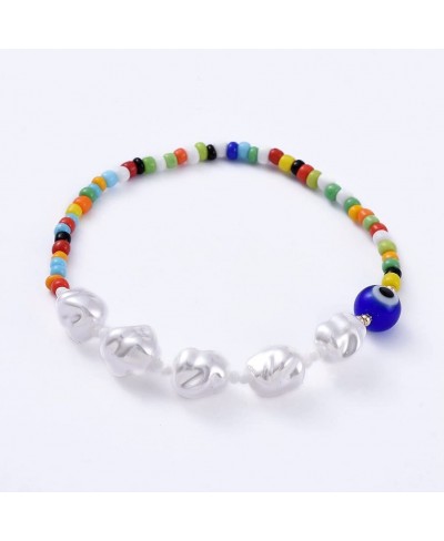 Colorful Fruit Beaded Stretch Stack Bracelet Set Pearl Heishi Multiple Multicolour Rainbow Heishi Y2K Aesthetic For Women Gir...