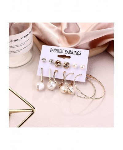 36 Pairs Assorted Multiple Earrings Set for Women Lightweight Acrylic Hoops CZ Faux Pearl Studs Tassel Drop Dangle Earrings P...