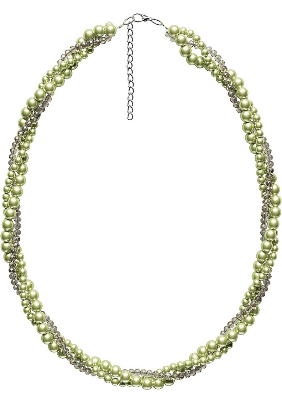 Lova Jewelry Adjustable Green Sage Pearl Beads Twisted Necklace $12.32 Strands