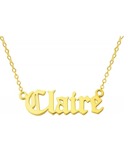 Personalized Old English Font Name Necklace Custom Name Necklace Made with Any Necklace $15.69 Chokers