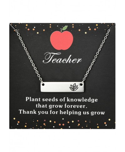 Teacher Gifts for Women Bar Necklace with Thank You Card Appreciation Gifts for Teacher $14.25 Pendant Necklaces