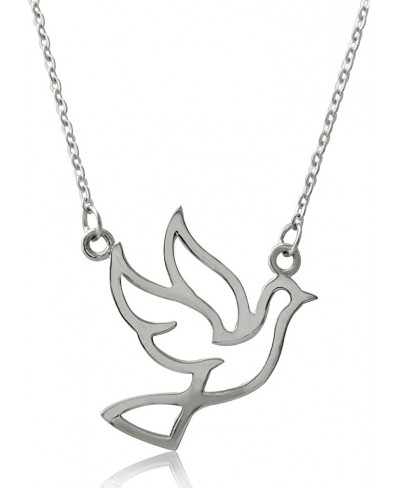 925 Sterling Silver Peace Bird Dove Pendant with Chain Necklace $23.98 Pendants & Coins