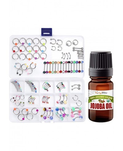 120PC Body Piercing Aftercare Saline Jojoba Teatree Oil Sea Salt 14G 16G Belly Ring Nose Tragus Lip $17.85 Piercing Jewelry