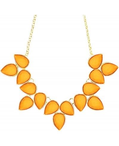 Leaf Drop Bubble Statement Necklace and Earring Set Orange $12.26 Jewelry Sets