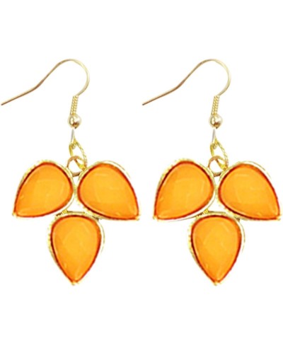 Leaf Drop Bubble Statement Necklace and Earring Set Orange $12.26 Jewelry Sets