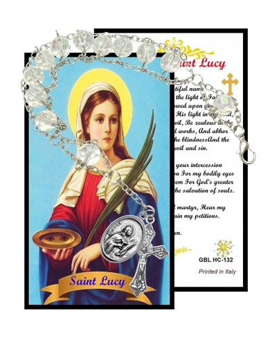 Silver Base Wire Weaved Rosary Bracelet with Crystal Faceted Beads Includes a Blessed Laminated Card $27.84 Tennis