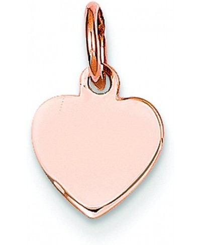 14k Rose Gold Heart Disc Charm $43.23 Pendants & Coins