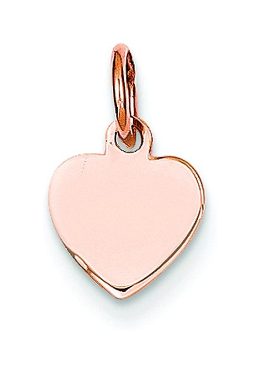 14k Rose Gold Heart Disc Charm $43.23 Pendants & Coins