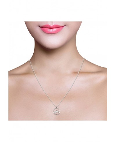 Women's Necklace 925 Silver - Mountain Pendant - 50270 $35.34 Pendant Necklaces