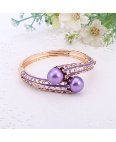 Fashion Simulated Pearl Necklace Earrings Bangle Ring Crystal Wedding Bridal Jewelry Sets $22.89 Jewelry Sets