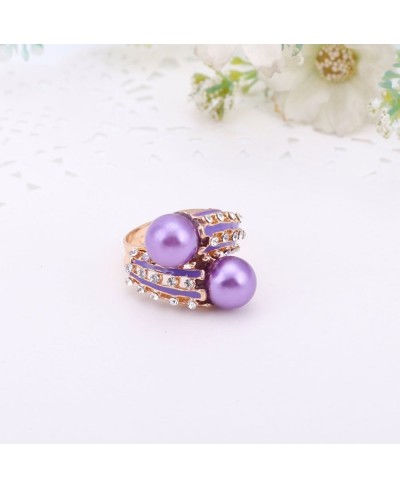 Fashion Simulated Pearl Necklace Earrings Bangle Ring Crystal Wedding Bridal Jewelry Sets $22.89 Jewelry Sets