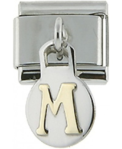 Stainless Steel 18k Gold Hanging Italian Charm Initial Letters A to Z for Italian Charm Bracelets $12.72 Charms & Charm Brace...