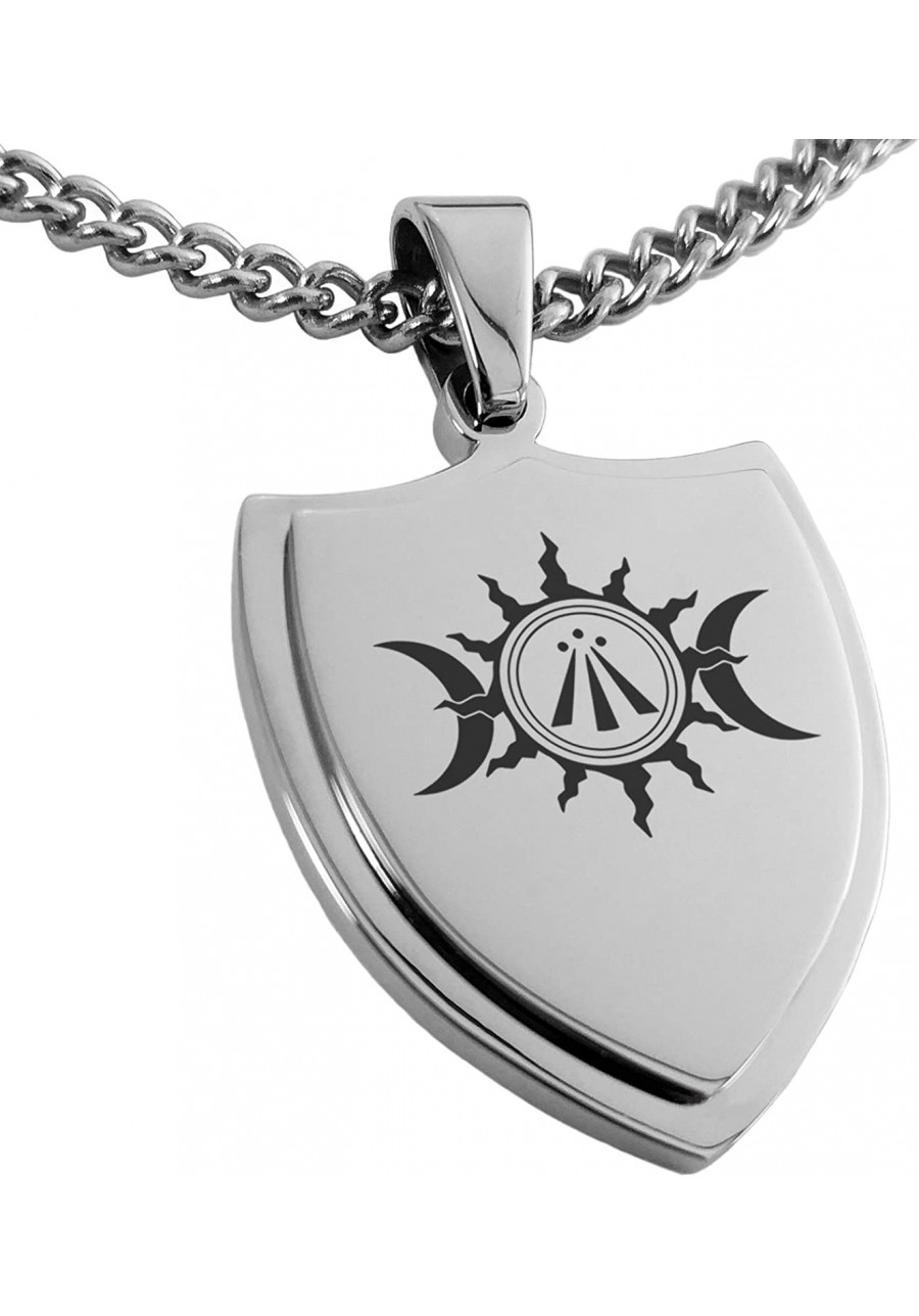 Stainless Steel Celtic Awen Arwen Sun & Moon Shield Pendant Necklace $20.57 Pendants & Coins