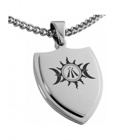 Stainless Steel Celtic Awen Arwen Sun & Moon Shield Pendant Necklace $20.57 Pendants & Coins