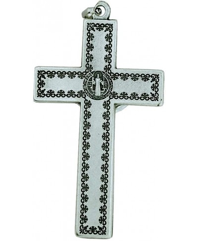 3" St. Benedict Crucifix with Silver-Tone Engraving and White Enamel $23.18 Pendants & Coins