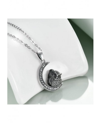 Owl Urn Necklaces for Ashes Sterling Silver Crescent Moon Keepsake Cremation Jewelry Memorial Gifts for Women $38.36 Pendant ...