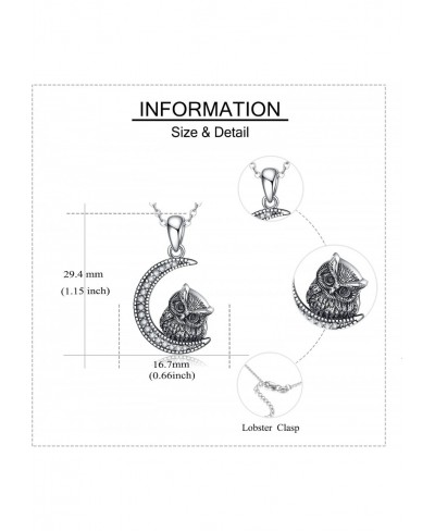 Owl Urn Necklaces for Ashes Sterling Silver Crescent Moon Keepsake Cremation Jewelry Memorial Gifts for Women $38.36 Pendant ...