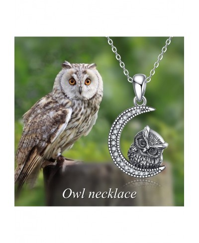 Owl Urn Necklaces for Ashes Sterling Silver Crescent Moon Keepsake Cremation Jewelry Memorial Gifts for Women $38.36 Pendant ...