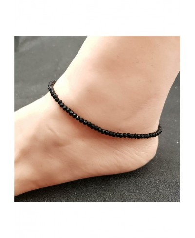 Boho Black Crystal Anklet Fashion Glass Beaded Ankle Bracelet Summer Beach Ankle Chains Foot Jewelry for Women and Girls $10....