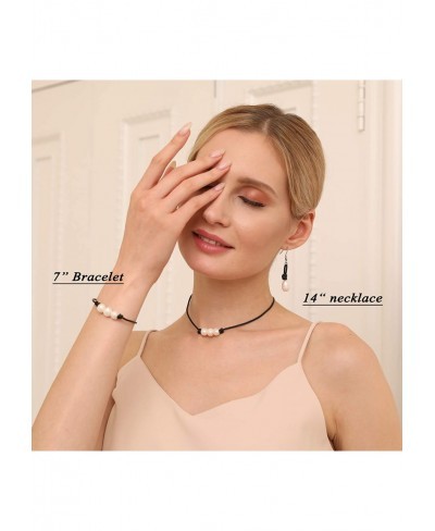 Three Pearl Bracelet for Women Cultured Freshwater Pearls Leather Jewelry Handmade Knot Bangles $14.20 Strand