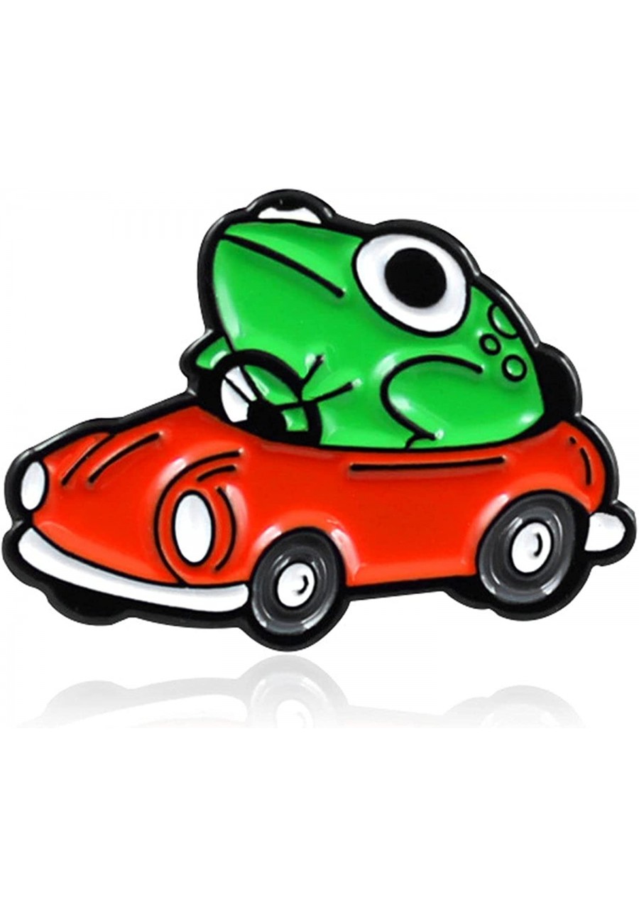 Brooch Frog Car Driving Cartoon Naughty Children Brooch Birthday Anniversary Gift $7.71 Brooches & Pins