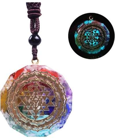 Orgonite Necklace Sri Yantra Luminous Pendant Sacred Geometry Chakra Energy Necklace Meditation Jewelry $27.01 Pendant Necklaces