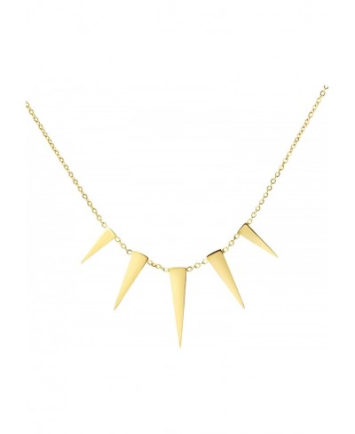 Womens Figaro Chain Stainless Steel Spiky Triangle Pendant Necklace $21.14 Chains