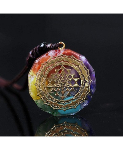 Orgonite Necklace Sri Yantra Luminous Pendant Sacred Geometry Chakra Energy Necklace Meditation Jewelry $27.01 Pendant Necklaces