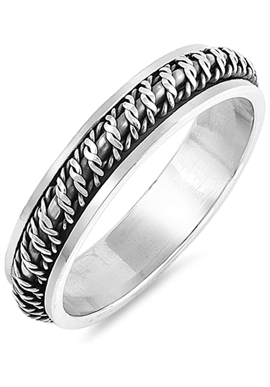 Antiqued Barb Wire Spinner Knot Wedding Ring 925 Sterling Silver Band Sizes 7-13 $21.66 Bands