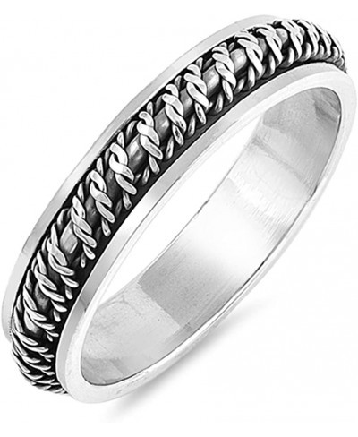 Antiqued Barb Wire Spinner Knot Wedding Ring 925 Sterling Silver Band Sizes 7-13 $21.66 Bands