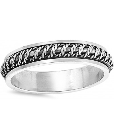 Antiqued Barb Wire Spinner Knot Wedding Ring 925 Sterling Silver Band Sizes 7-13 $21.66 Bands